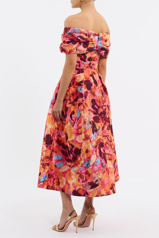 Rebecca Vallance Gardenia Midi Dress - Pink Floral