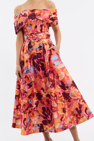 Rebecca Vallance Gardenia Midi Dress - Pink Floral