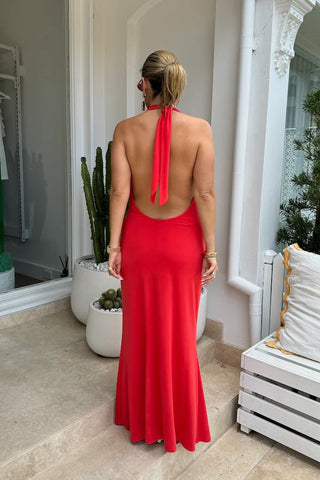 Sneaky Link Saint Plunge Maxi Dress - Red