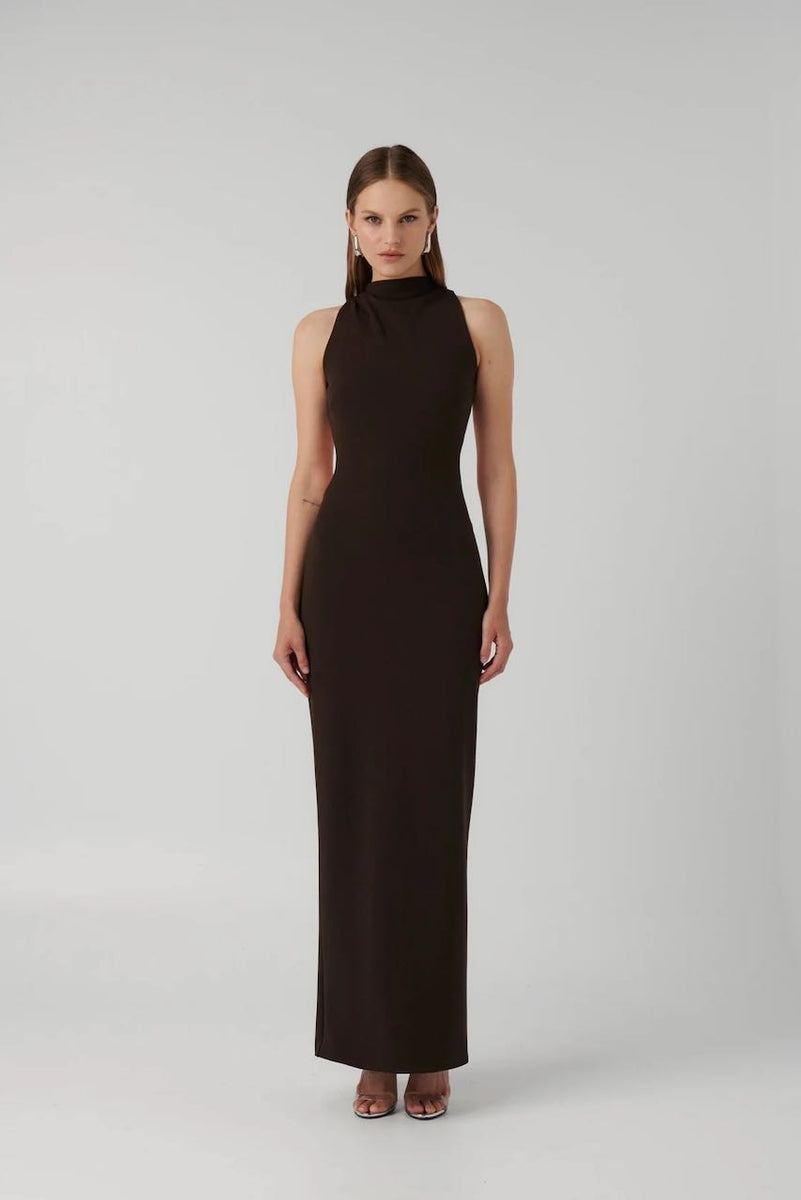 Effie Kats Ambre Gown - Coffee – Dress Hire AU