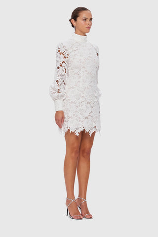 Leo Lin Isla Lace Mini Dress - Snow