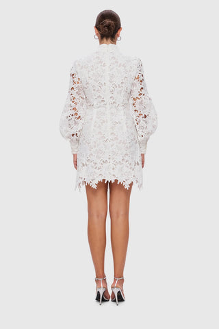 Leo Lin Isla Lace Mini Dress - Snow