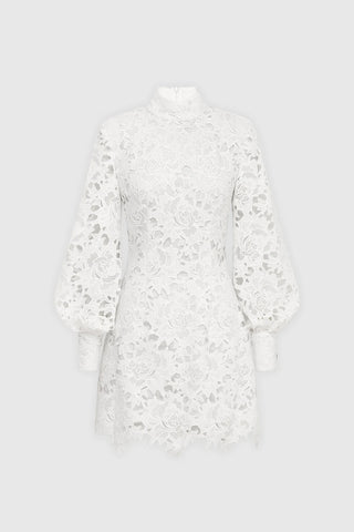 Leo Lin Isla Lace Mini Dress - Snow