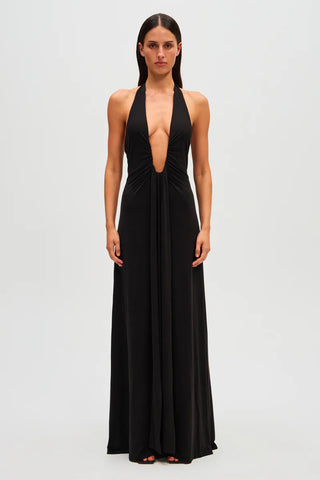 Misha Jennifer Cupro Maxi Dress - Black