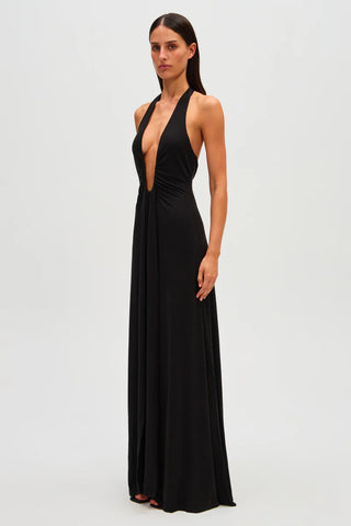 Misha Jennifer Cupro Maxi Dress - Black