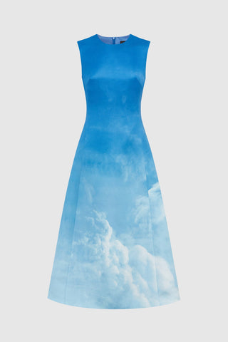 Leo Lin Cleo Sleeveless Midi Dress - Aerial Print