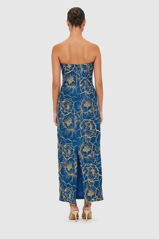 Leo Lin Rayna Bustier Maxi Dress - Marine Blue