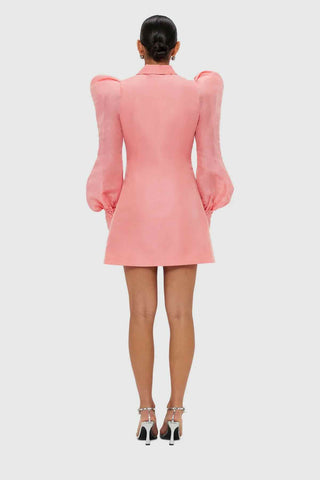 Leo Lin Lana Structured Shoulder Mini Dress - Strawberry Pink