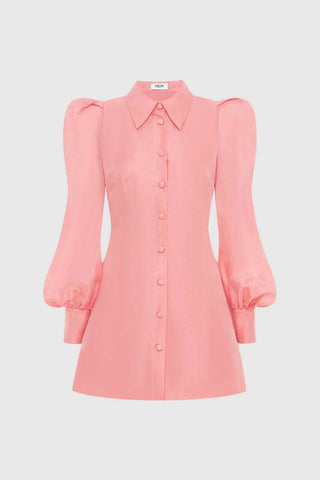 Leo Lin Lana Structured Shoulder Mini Dress - Strawberry Pink