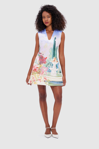 Leo Lin Briana V Neck Mini Dress - Jardin Print