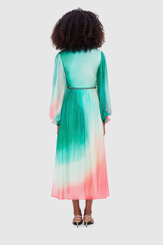 Leo Lin Cassie Tie Neck Midi Dress - Whimsical