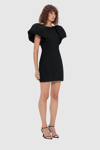 Leo Lin Dana Tweed Mini Dress - Ebony