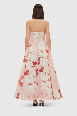 Leo Lin Nora Bustier Maxi Dress - Peony Print