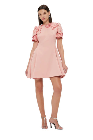 Leo Lin Elyse Appliqué Short Sleeve Mini Dress - Light Pink