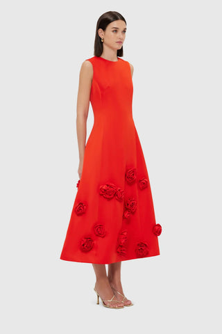 Leo Lin Cleo Sleeveless Midi Dress - Scarlet