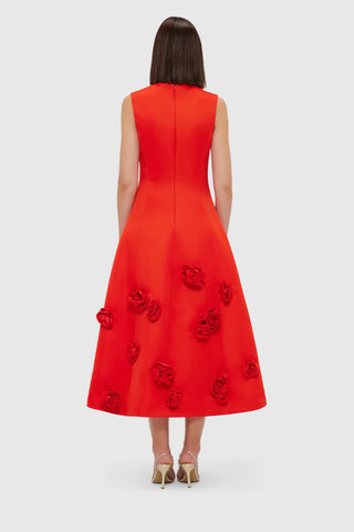 Leo Lin Cleo Sleeveless Midi Dress - Scarlet