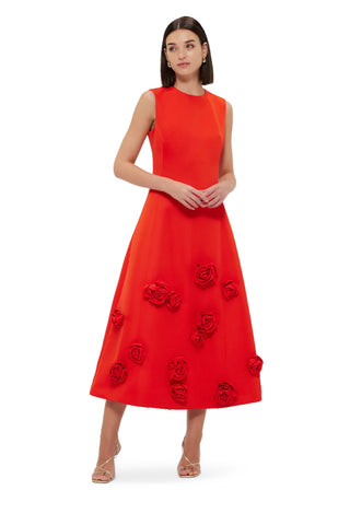 Leo Lin Cleo Sleeveless Midi Dress - Scarlet