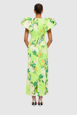 Leo Lin Lucinda Printed Maxi Dress - Hydrangea in Lime