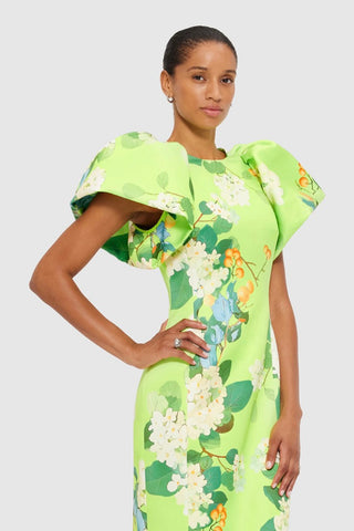 Leo Lin Lucinda Printed Maxi Dress - Hydrangea in Lime