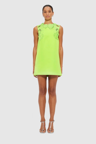 Leo Lin Blair Appliqué Mini Dress - Lime