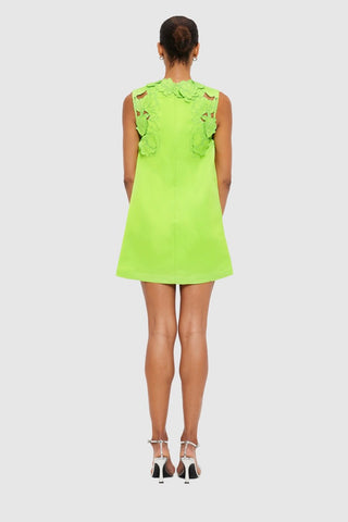 Leo Lin Blair Appliqué Mini Dress - Lime