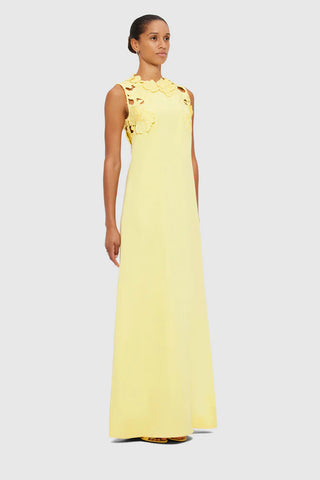 Leo Lin Solene Appliqué Maxi Dress - Sorbet Yellow