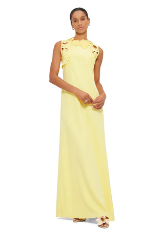 Leo Lin Solene Appliqué Maxi Dress - Sorbet Yellow