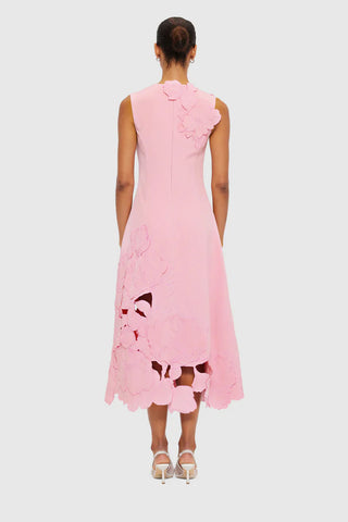 Leo Lin Cleo Appliqué Sleeveless Midi Dress - Flamingo