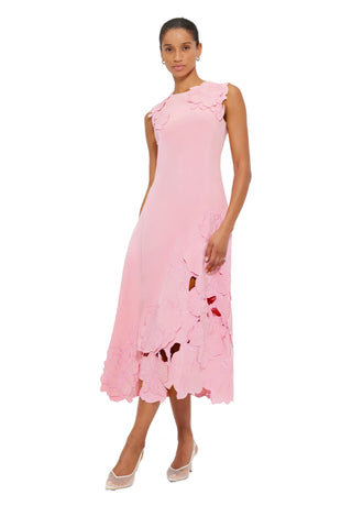 Leo Lin Cleo Appliqué Sleeveless Midi Dress - Flamingo