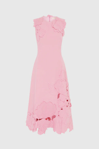 Leo Lin Cleo Appliqué Sleeveless Midi Dress - Flamingo