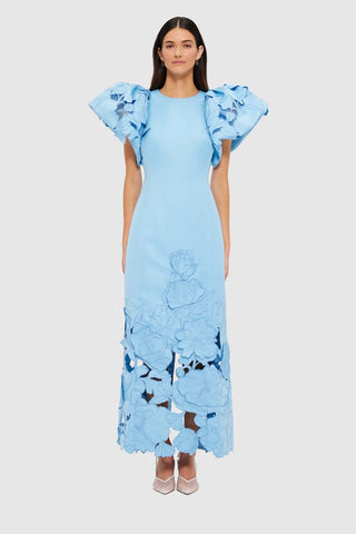 Leo Lin Lucinda Appliqué Maxi Dress - Cornflower Blue