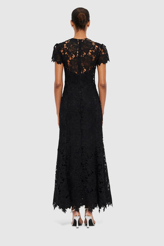 Leo Lin Monique Embroidered Lace Maxi Dress - Ebony