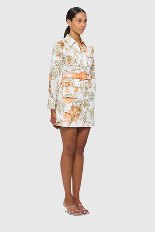 Leo Lin Millie Pocket Shirt Mini Dress - Kumquats