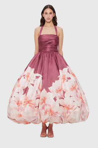 Leo Lin Nadia Voluminous Gown - Orient Print in Hibiscus