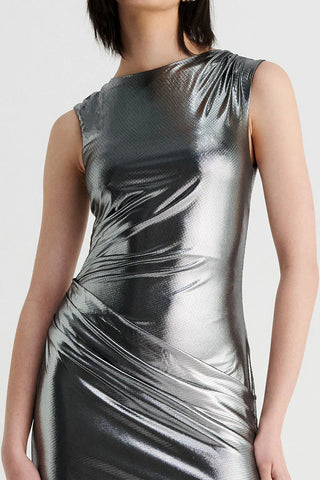 Suboo Nova Draped Maxi Dress - Gunmetal