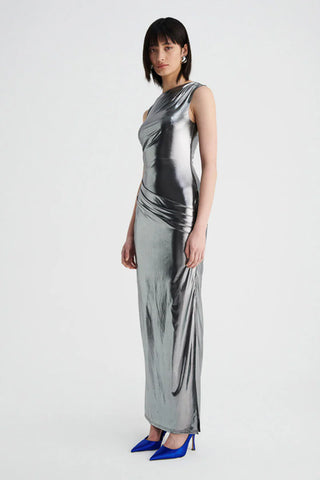 Suboo Nova Draped Maxi Dress - Gunmetal