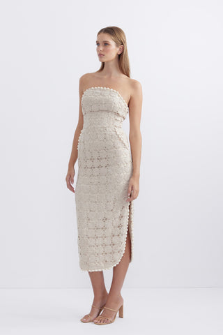 Pasduchas Alabaster Midi Dress - Chalk