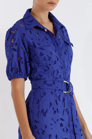 Pasduchas Skyline Shirt Midi Dress - Cobalt