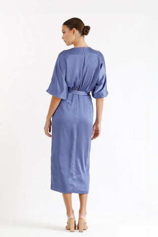 Pasduchas First Light Wrap Midi Dress - Cornflour