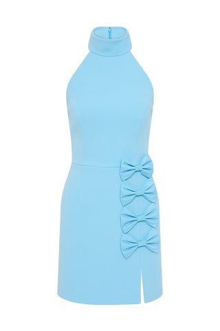 Rebecca Vallance Skye Halter Mini Dress - Ethereal Blue