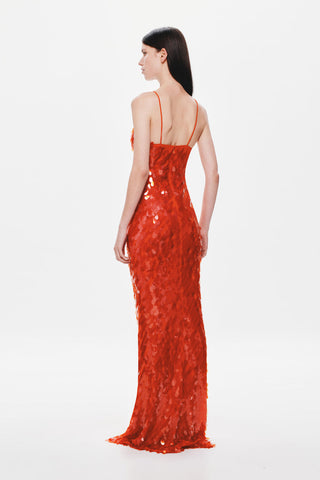 Misha Collection Sapphire Sequin Maxi Dress - Red