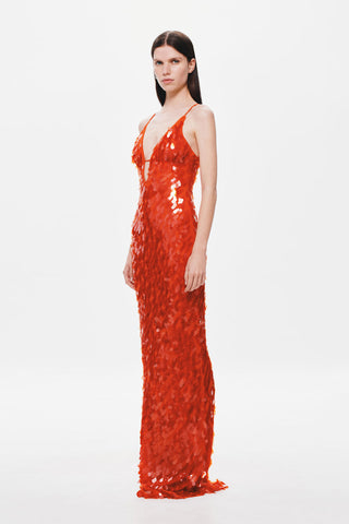 Misha Collection Sapphire Sequin Maxi Dress - Red