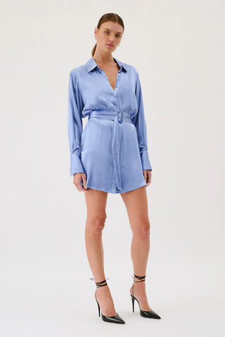 Suboo Millenia Mini Shirt Dress - Mineral Blue