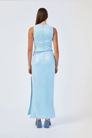 Suboo Luca Column Dress With Detachable Chain Belt Dress - Light Blue