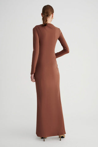 Suboo Ivy Long Sleeve Rouched Dress - Chocolate