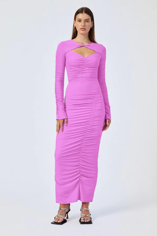 Suboo Ivy Long Sleeve Rouched Dress - Fuchsia