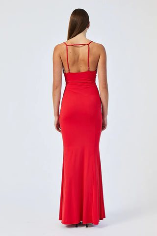 Suboo Ivy Strappy Gathered Maxi Dress - Red