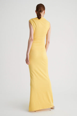 Suboo Vega Rouched Front Midi Dress - Butter