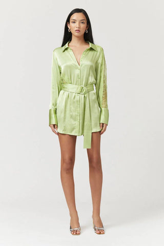 Suboo Nicky Mini Shirt Dress - Celery Green