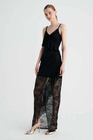 Suboo Gemini Lace Slip Dress - Black